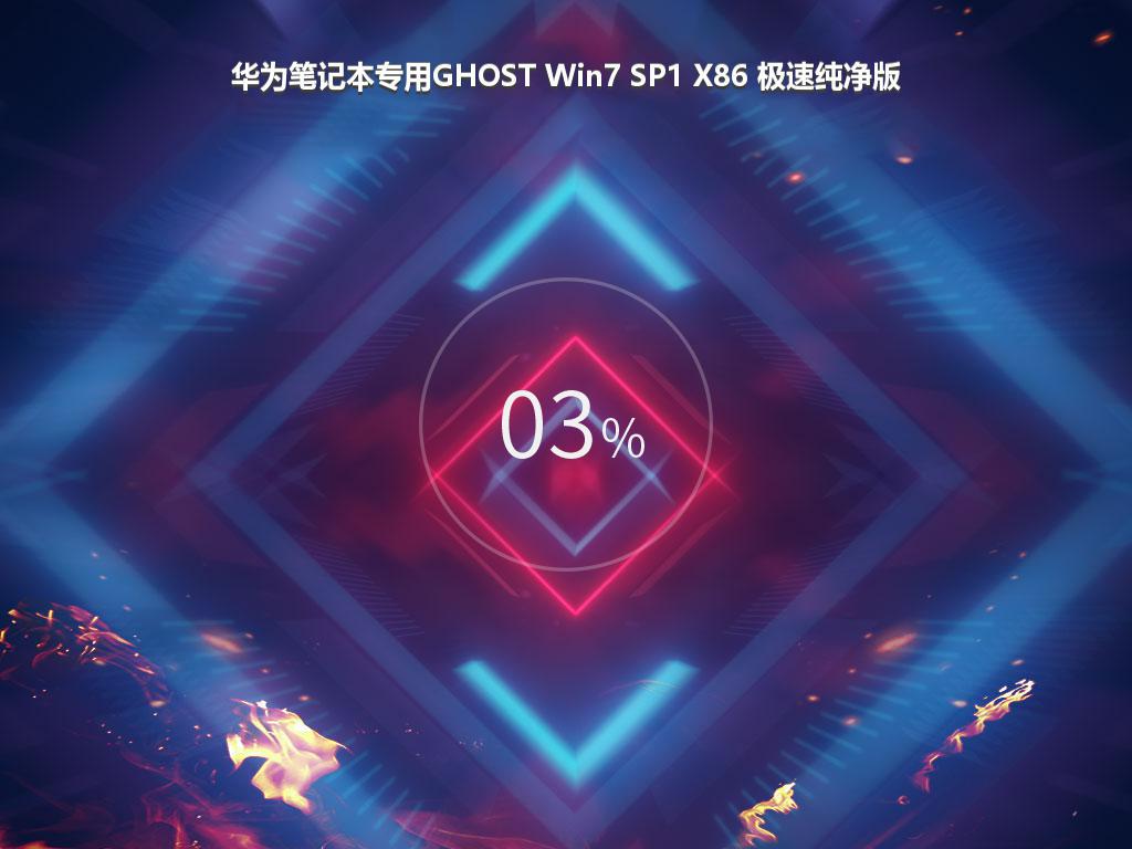 华为笔记本专用GHOST Win7 SP1 X86 极速纯净版